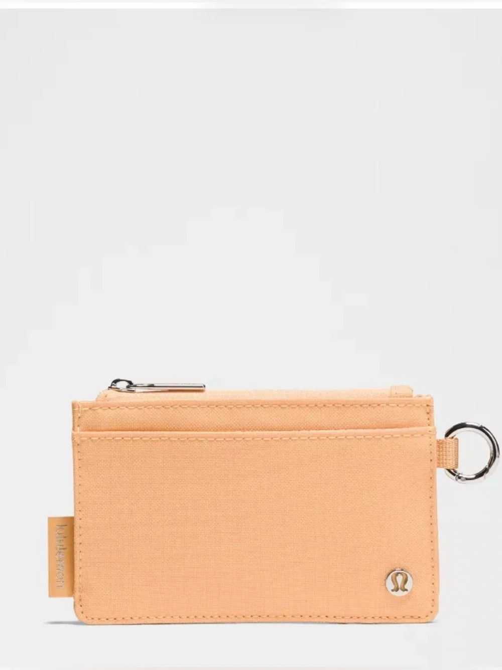 NWT lululemon Clippable Card Case with Key Ring, Rock Melon/Silver